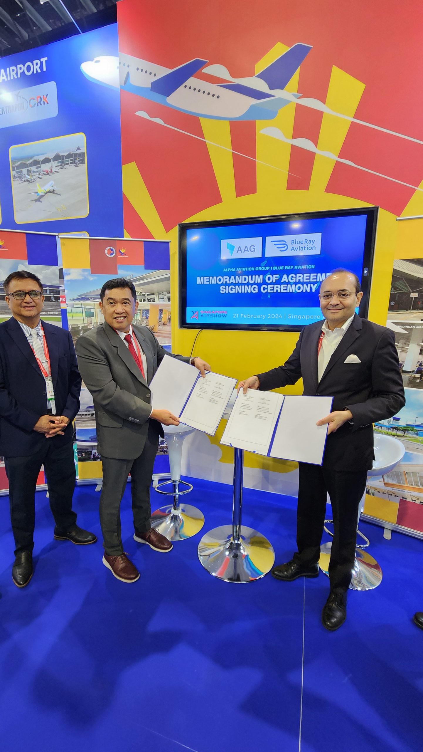 Alpha Aviation Group and Blue Ray Aviation Signing Singapore Airshow 2024 Pilot Training AFM