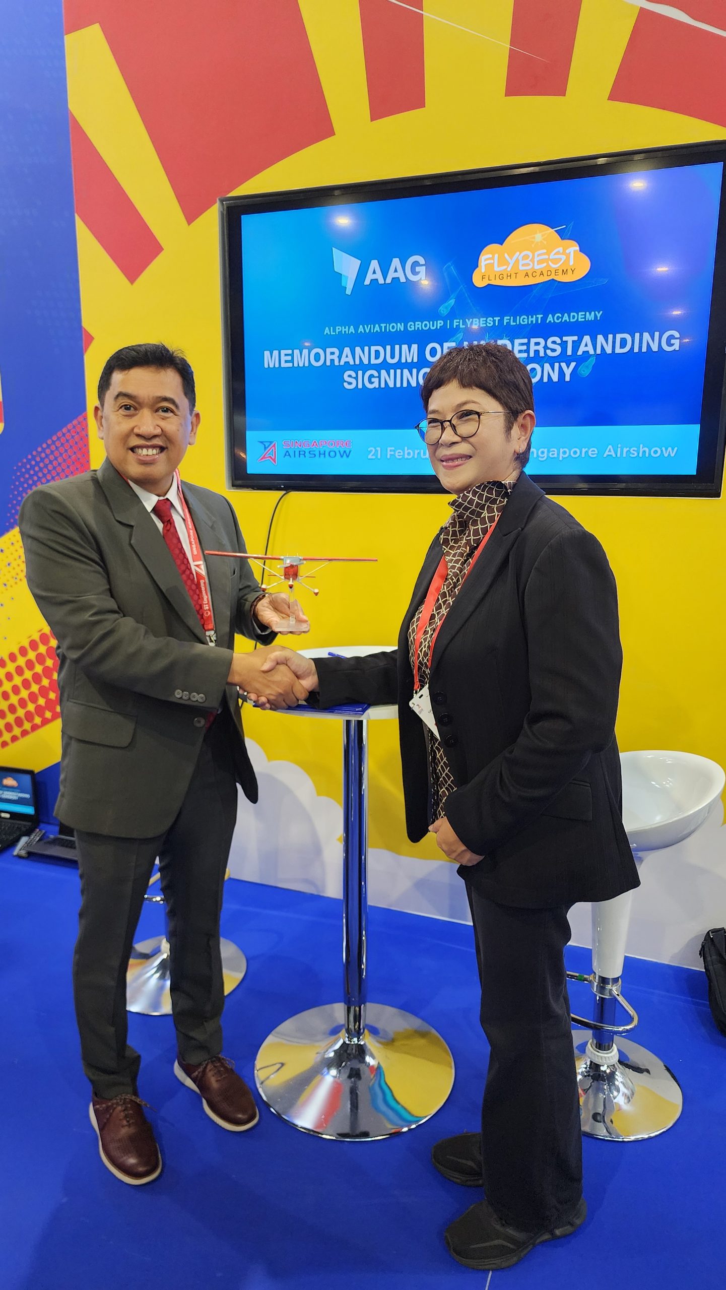Alpha Aviation Group and Flybest Signing Singapore Airshow 2024 Pilot Training AFM
