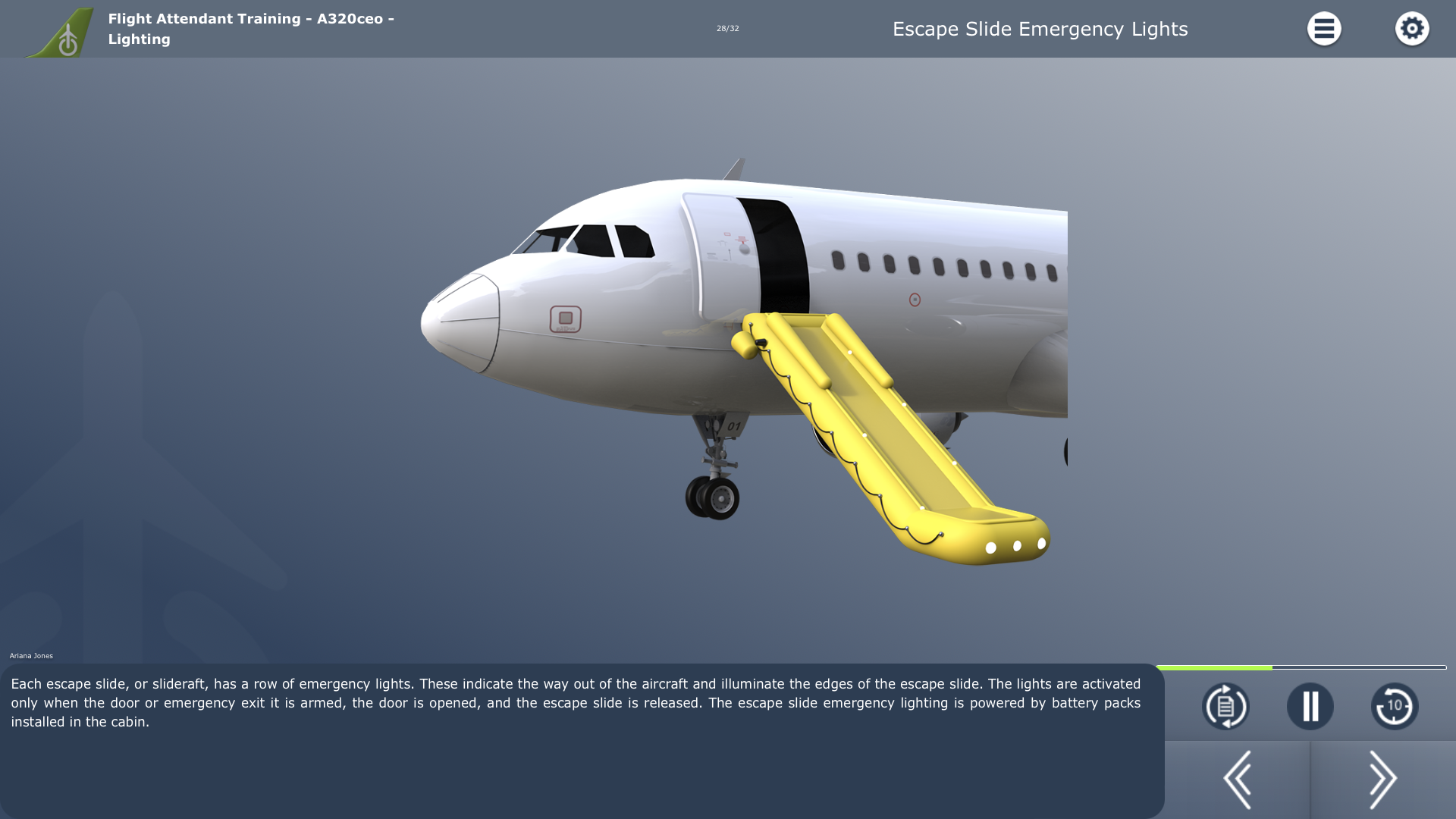 CPaT_A320 Lighting_Emergency Slide Lighting - Pilot Training AFM.aero