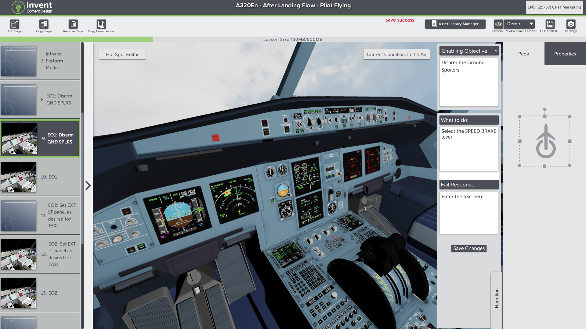 CPaT Invent Editor - A320 Cockpit_Pilot Training AFM.aero